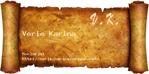 Verle Karina névjegykártya